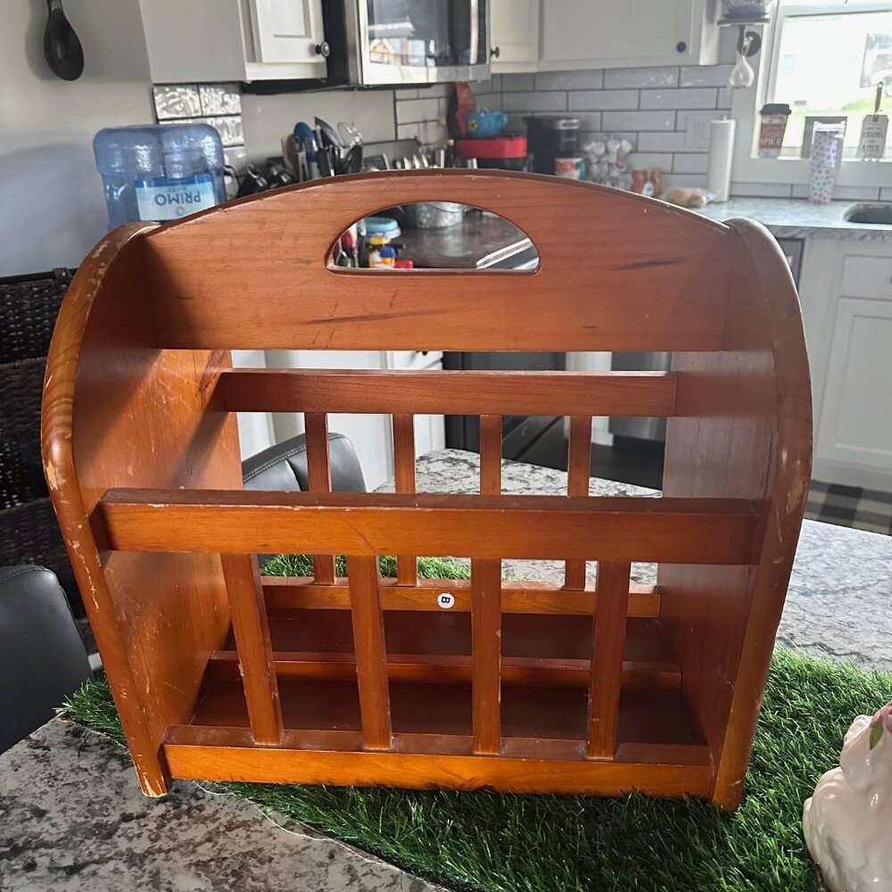 Vintage Wooden Magazine Rack